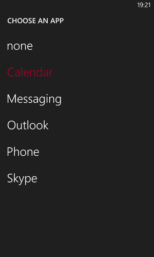 Lock Screen App Chooser