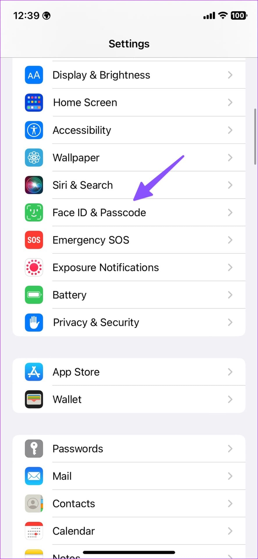 face ID and passcode on iPhone