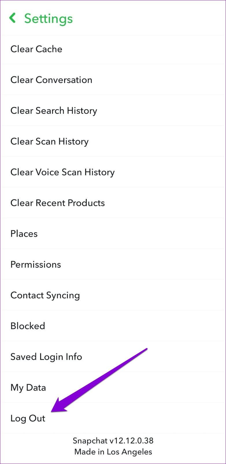 Log Out of Snapchat