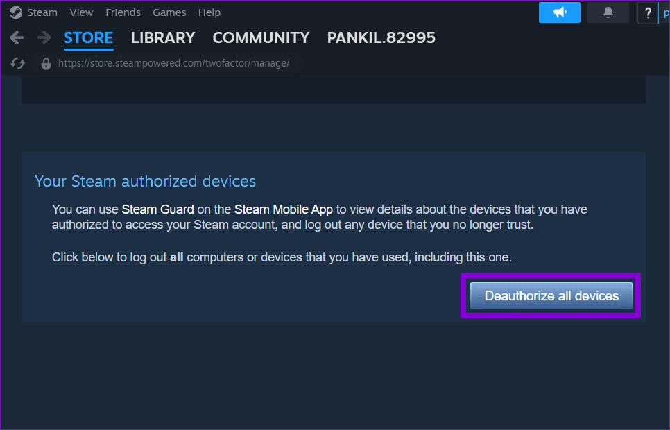 Log Out of Steam on All Devices