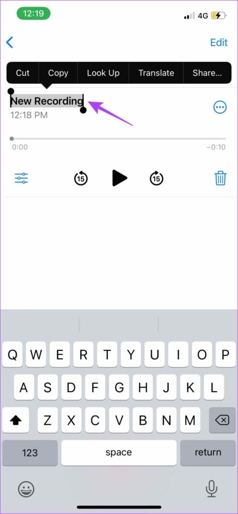 Long press to rename