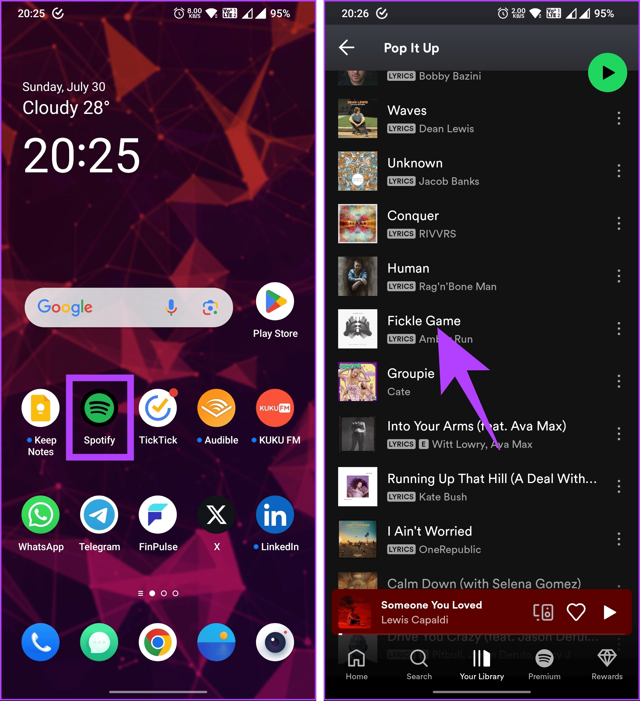 Launch the Spotify app 