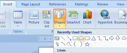 Ms Word Oval Shape