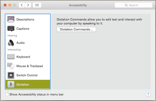Mac Accessibility Dictation