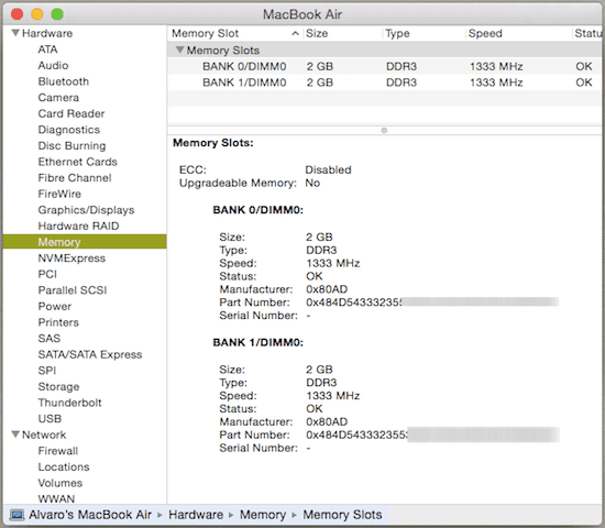 Mac Detailed Information Window Memory