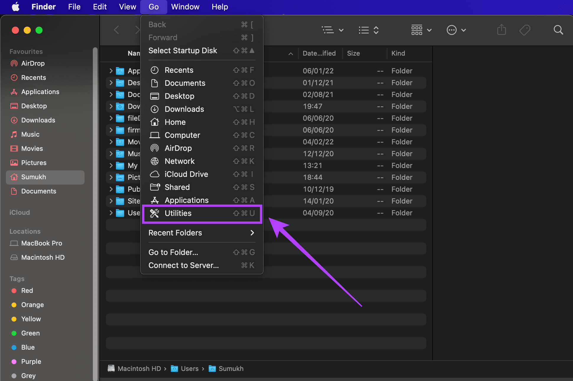 Utilities in Finder
