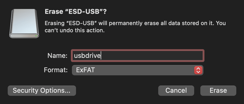 Formatting a drive