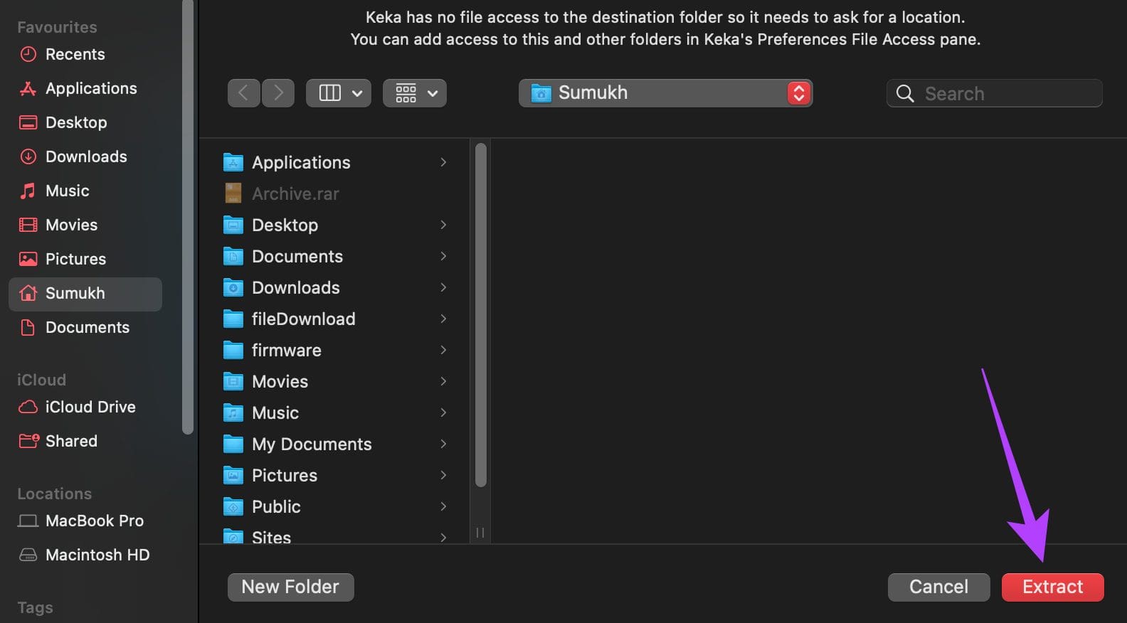 Extract file