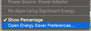Macbook Show Percentage Option