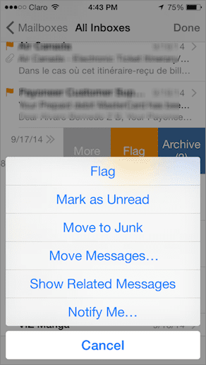 Mail Thread Notify Option