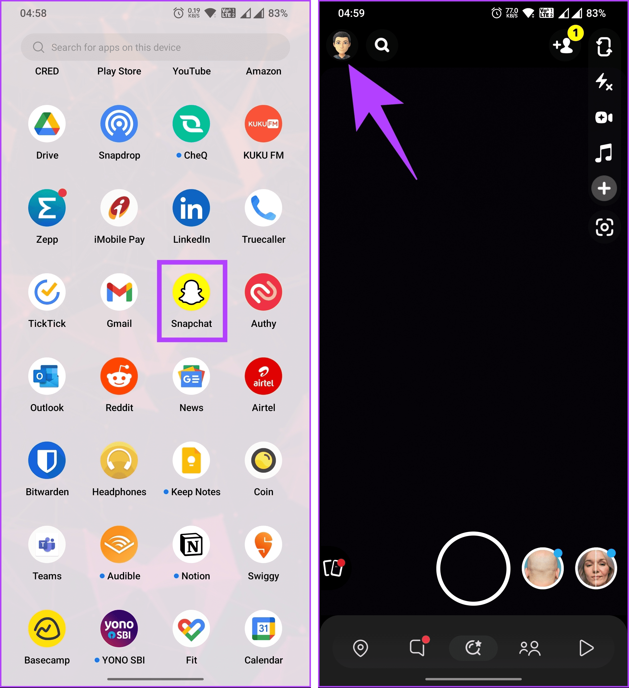 Navigate to your profile