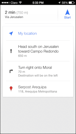 Map Directions