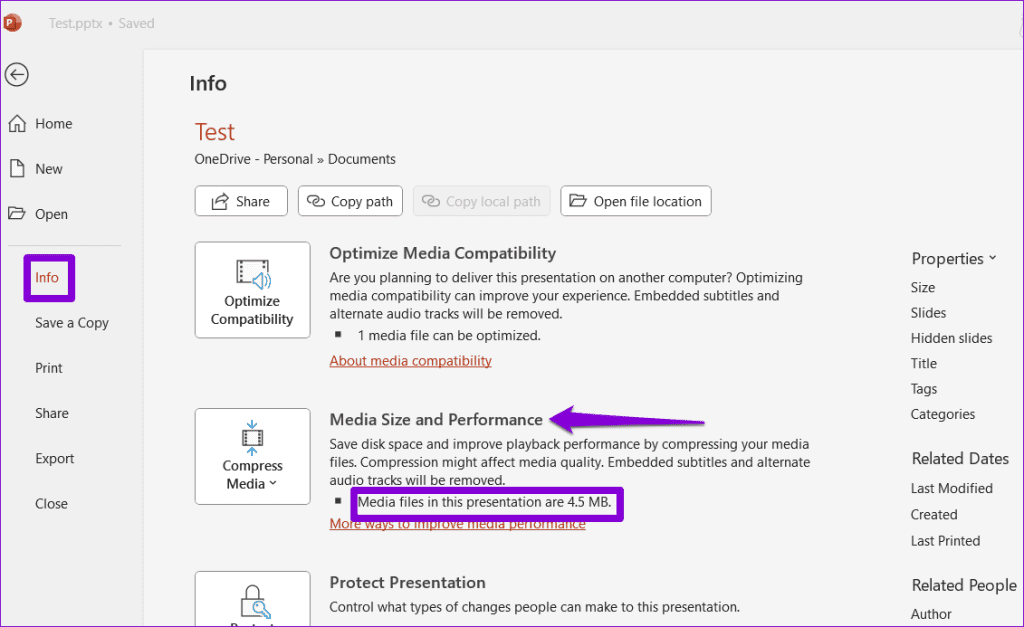 Media File Size in PowerPoint