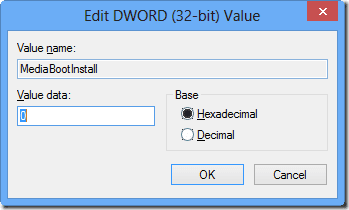 Media Boot Install Dword