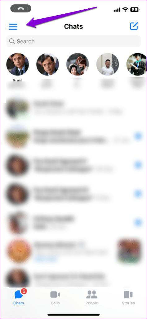 Messenger App on iPhone