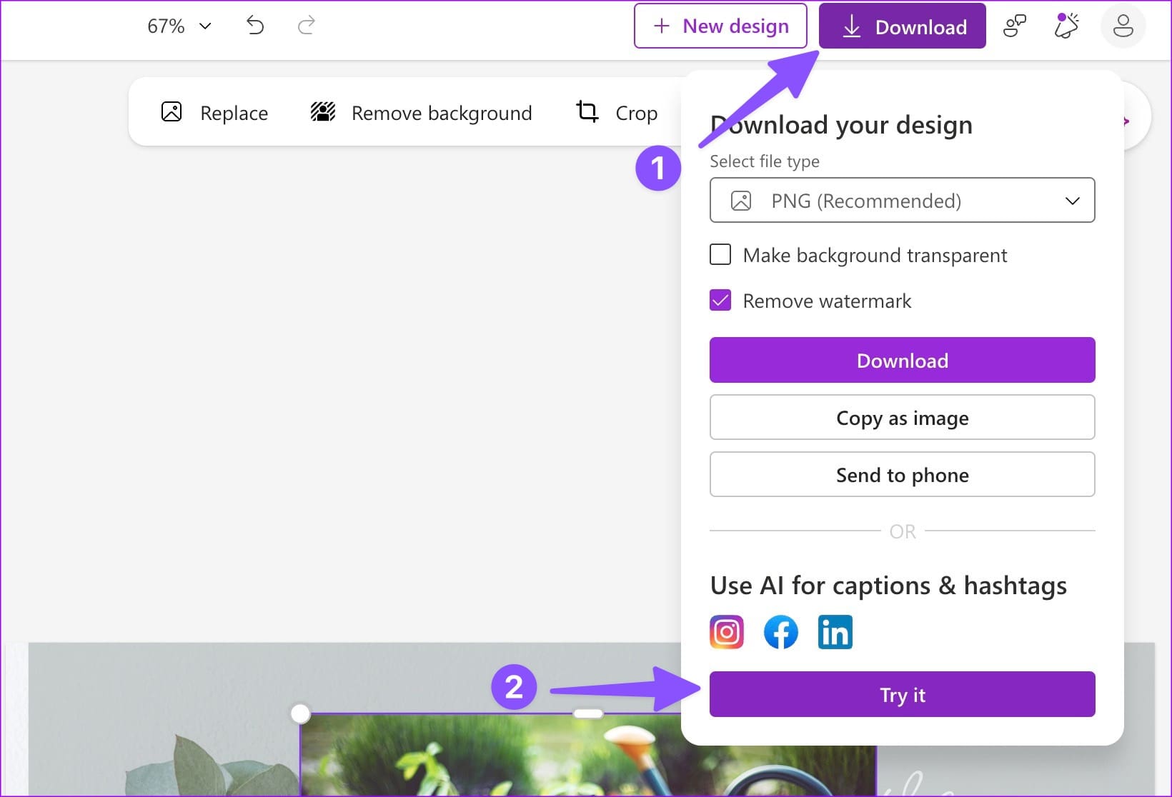 Connect social media accounts to Microsoft designer