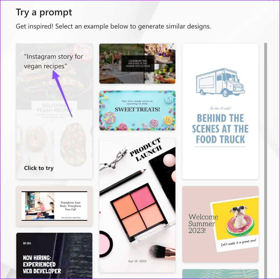 Prompts in Microsoft Designer