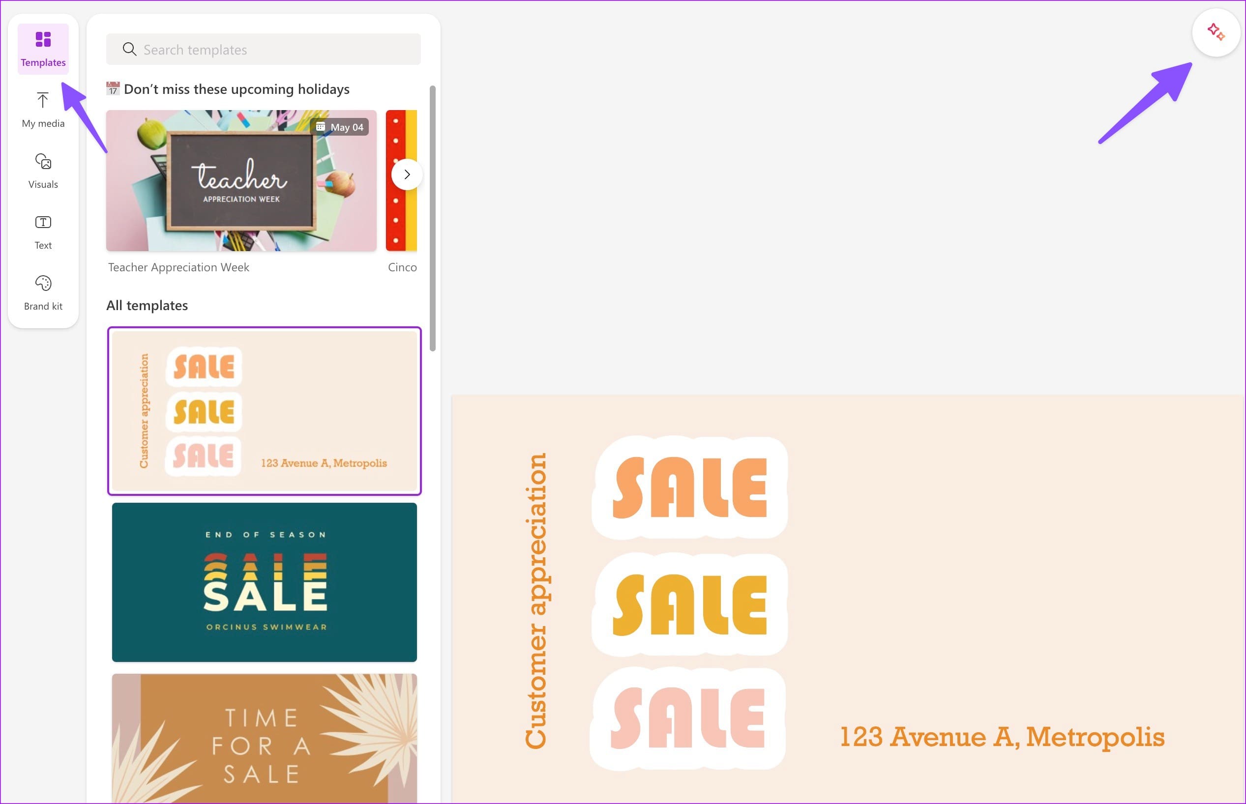 Design ideas in Microsoft Designer