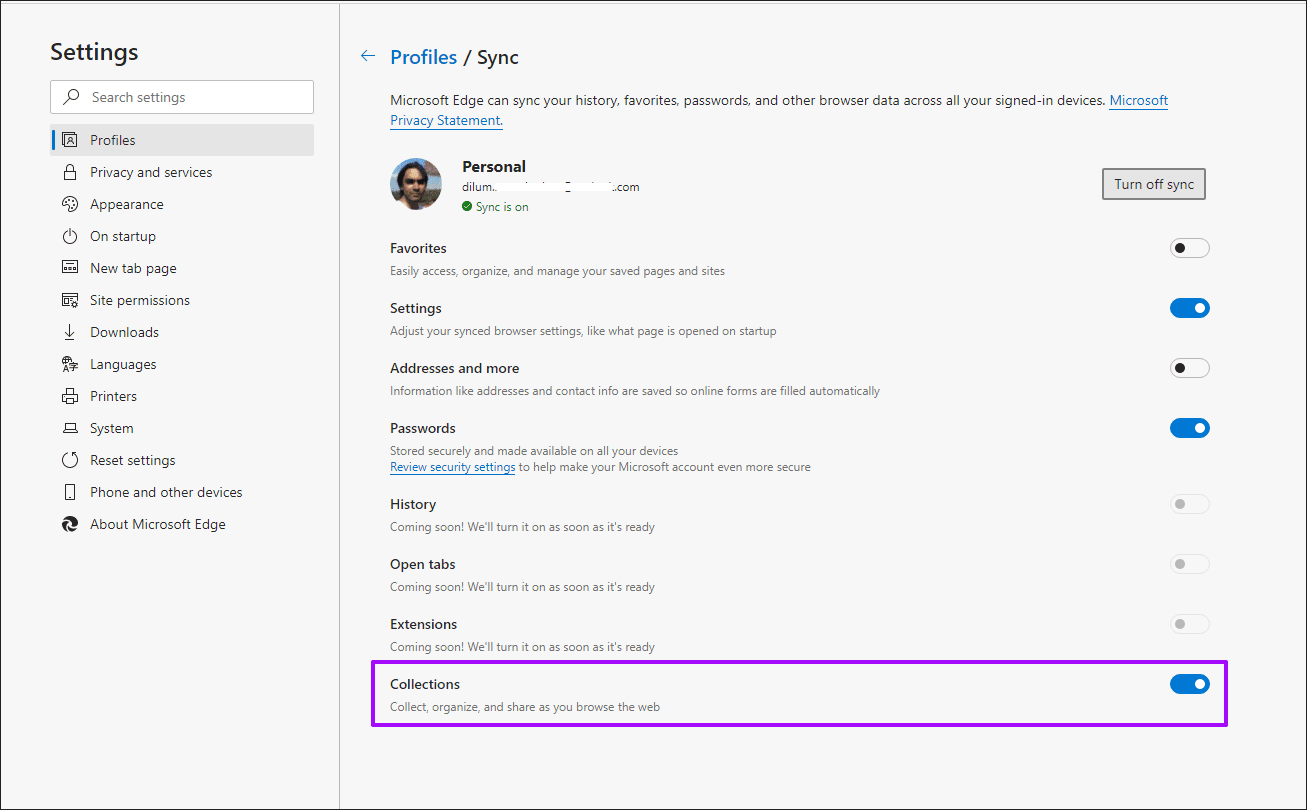 Microsoft Edge Chromium Collections 8