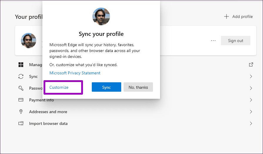 Microsoft Edge Chromium Sync Passwords Bookmarks Extensions 5