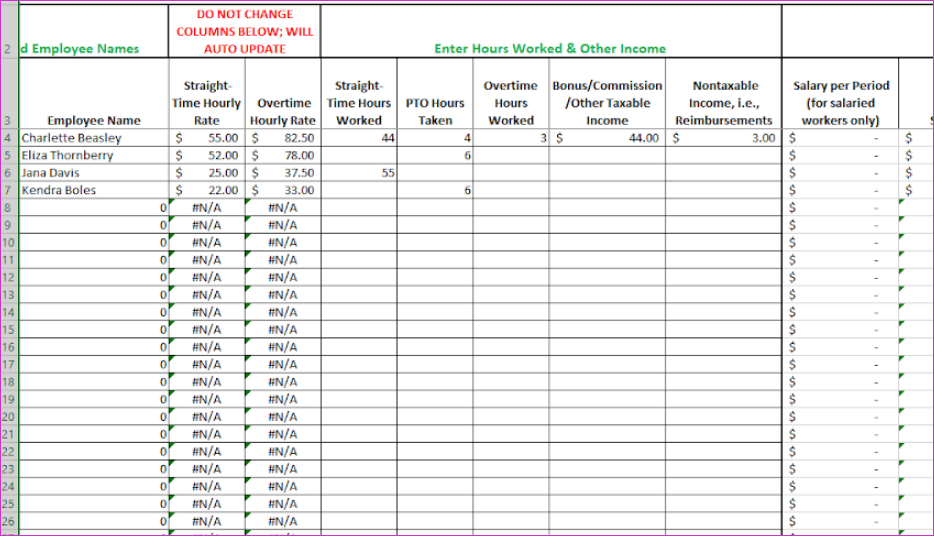 Microsoft Excel Templates for Payroll Management 2