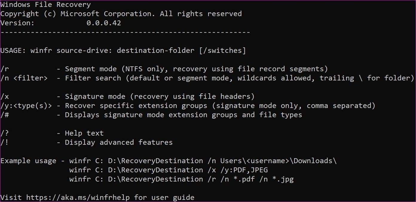 Microsoft File Recovery Tool 5