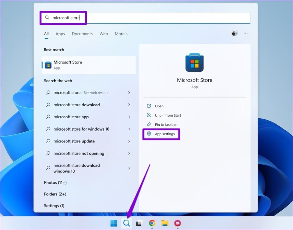 Microsoft Store App Settings