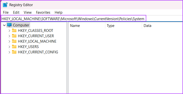 Switch to System key