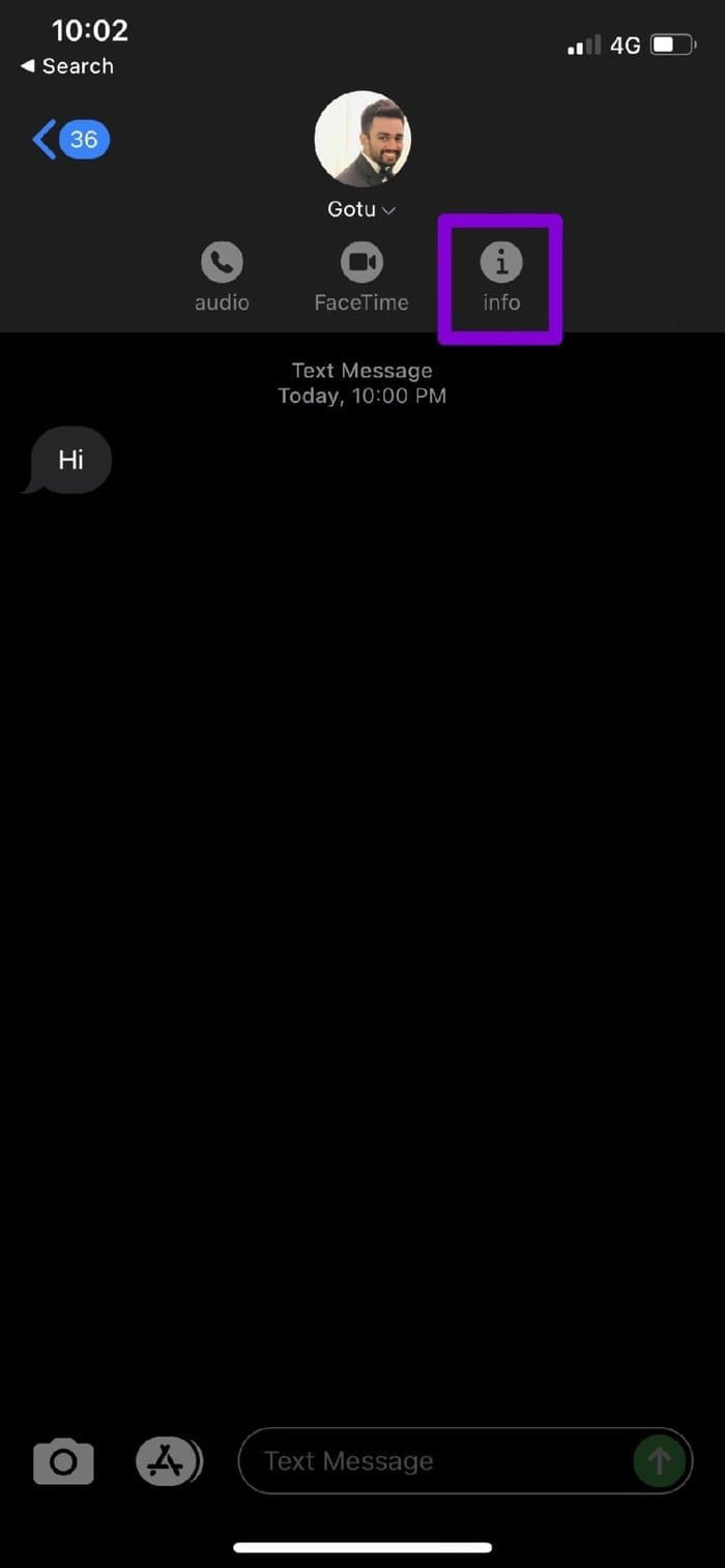 More Options in Messages App