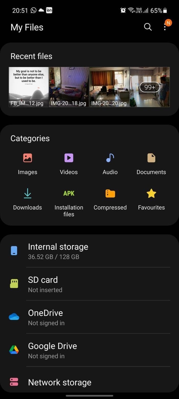 My files ui