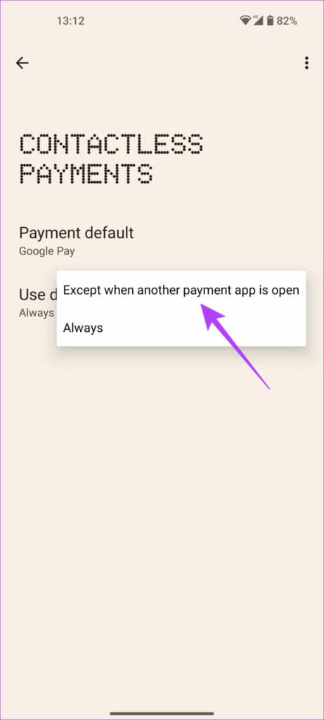 except when another app is open on Android