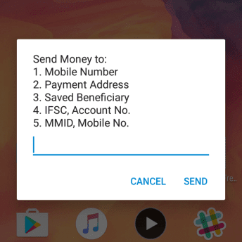 Nuup Send Money Menu