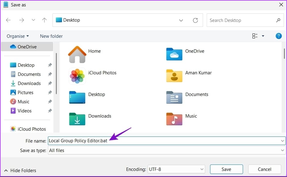 _Naming Local group policy editor in Notepad