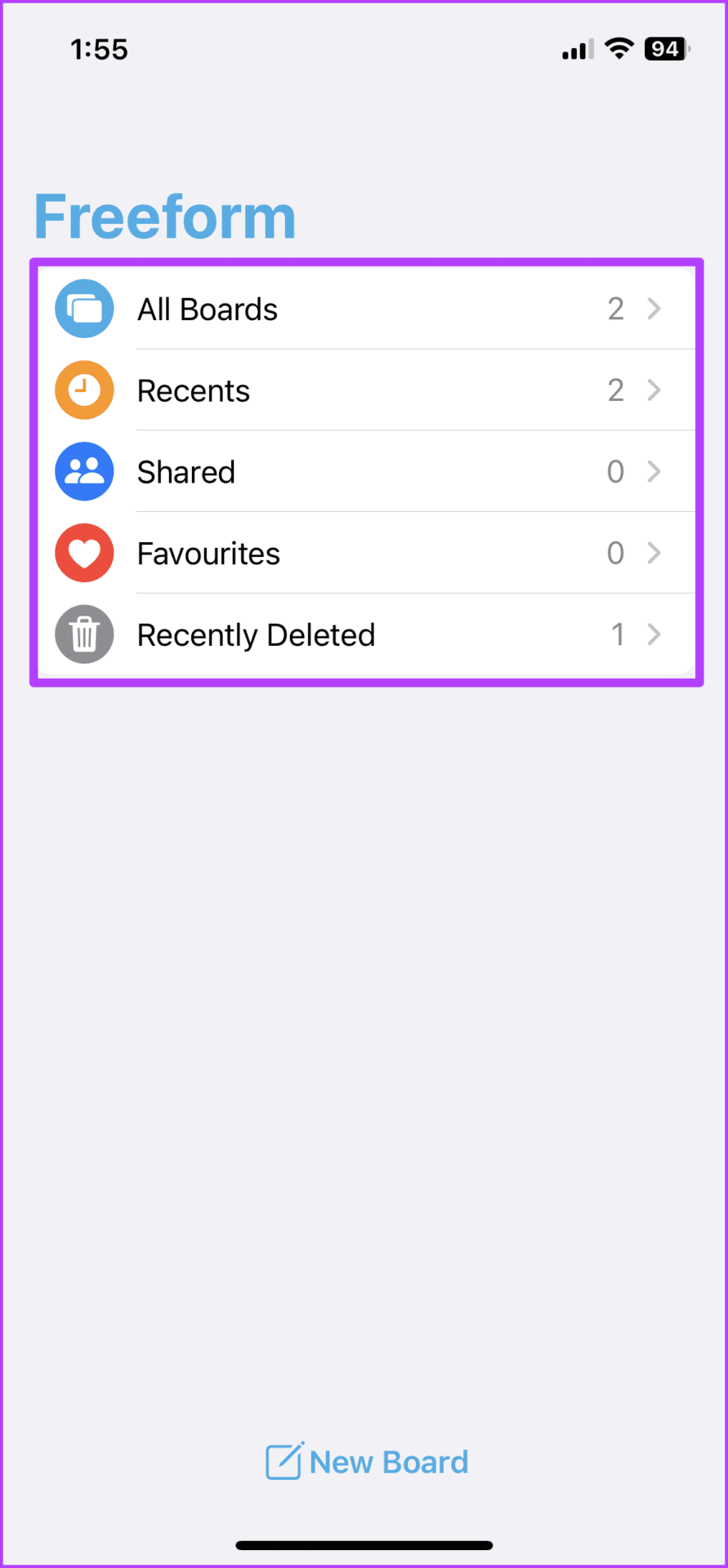 Freeform Homepage Navigation