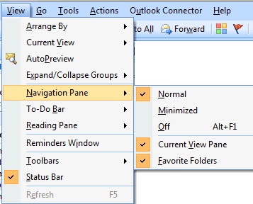 Navigation Pane Options