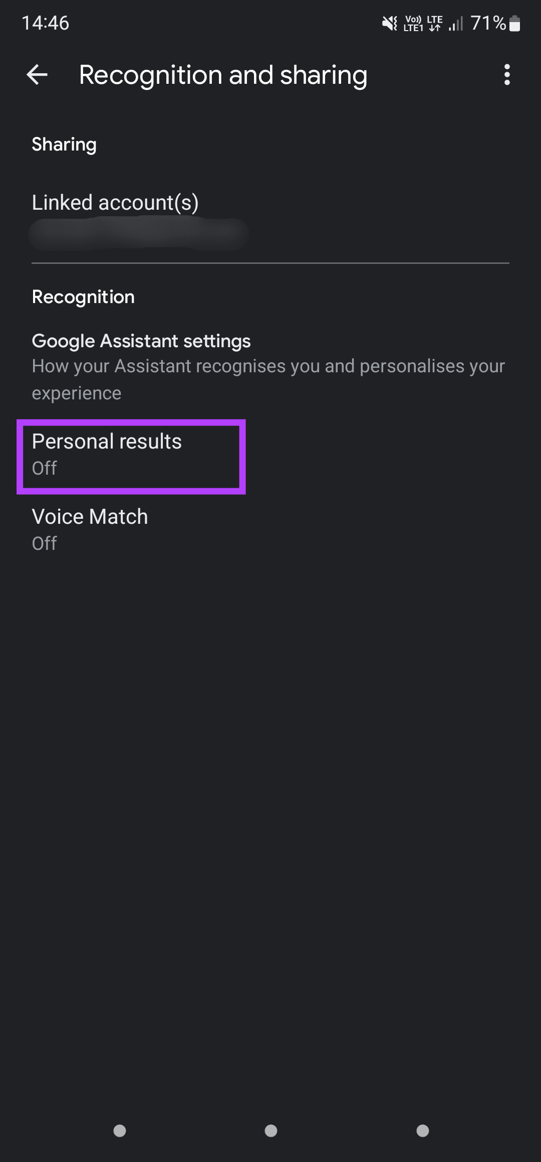 enable personal results