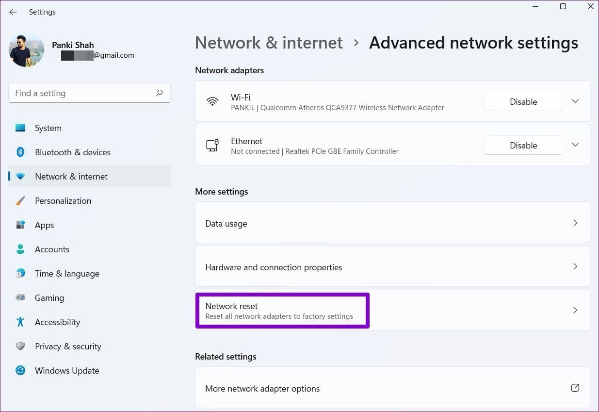 Network Reset