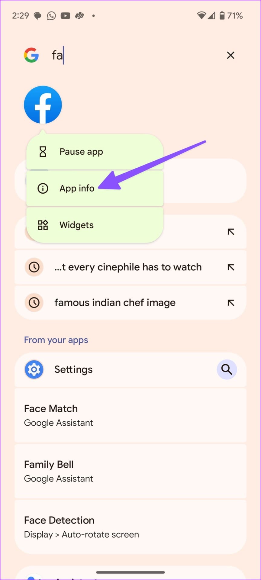 facebook app info