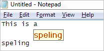 Notepad Spelling Example