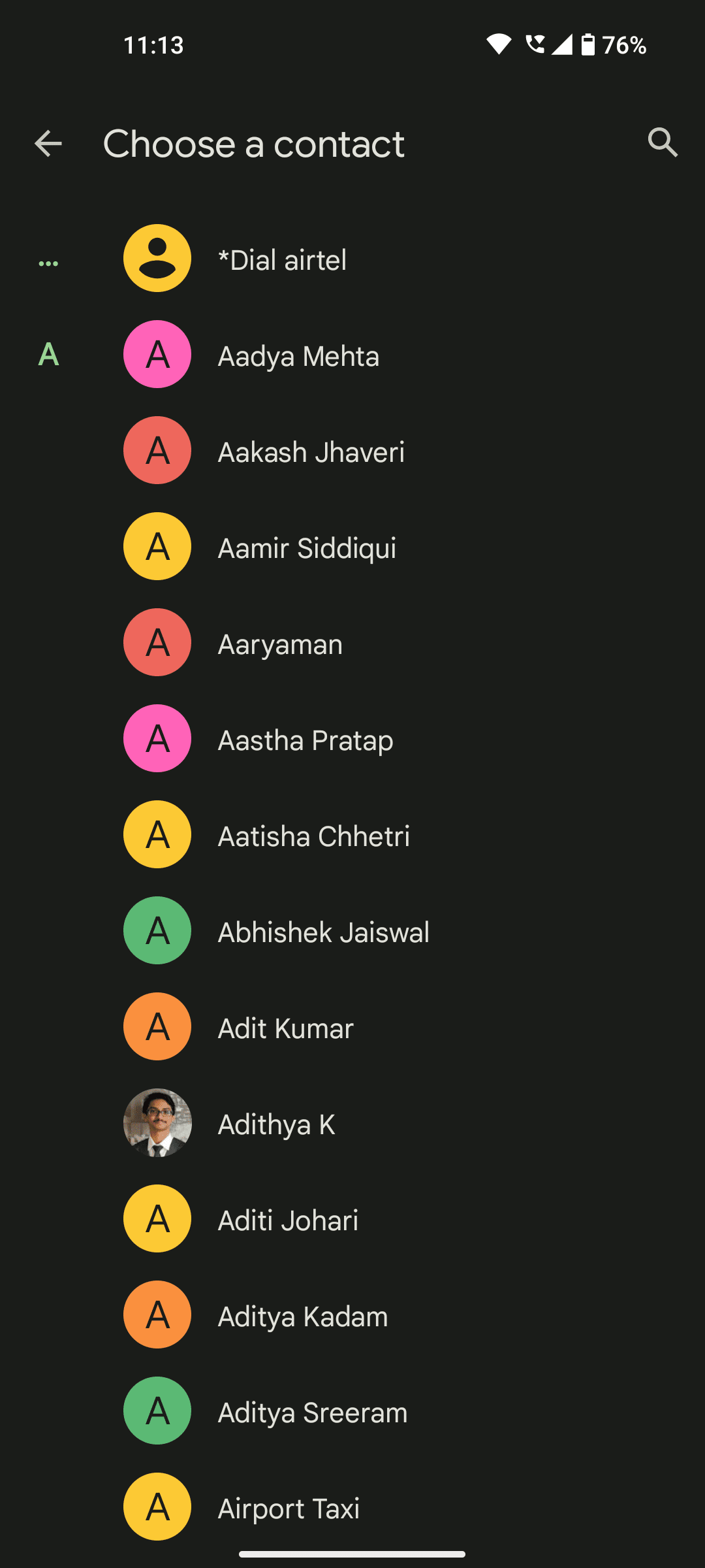 Select contact