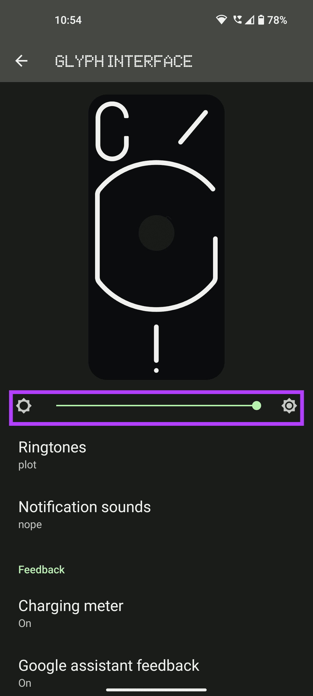 brightness slider