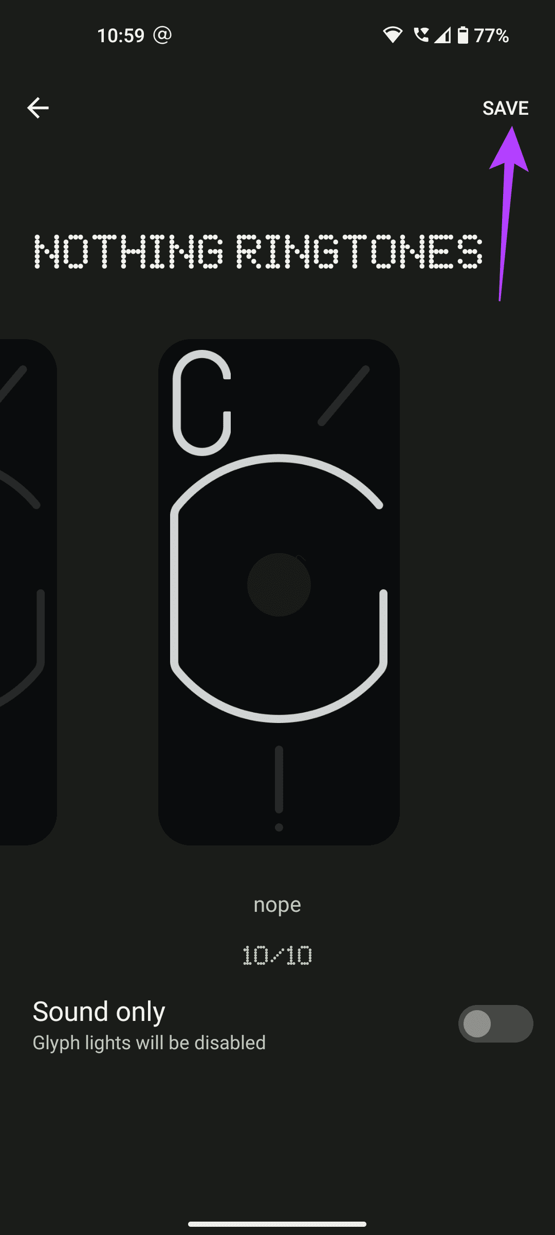 Save button in the top-right corner