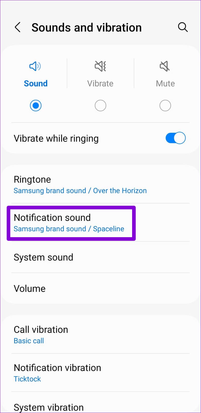 Notification Sound Settings on Android