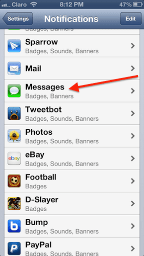 Notifications Messages