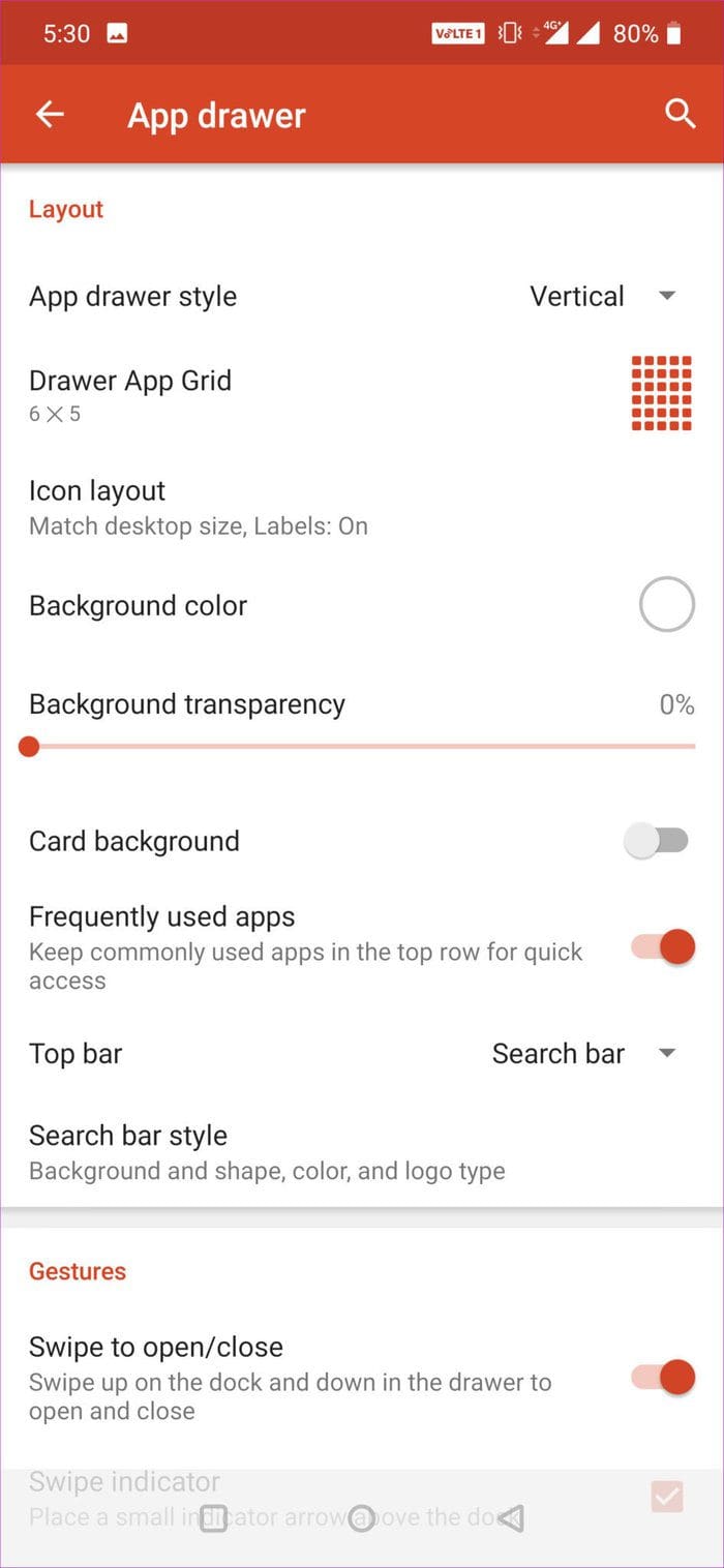 Nova App Drawer