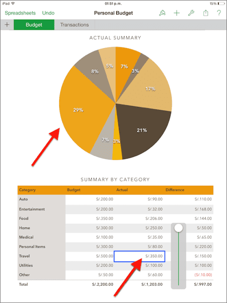 Numbers I Pad Sliders Value Before