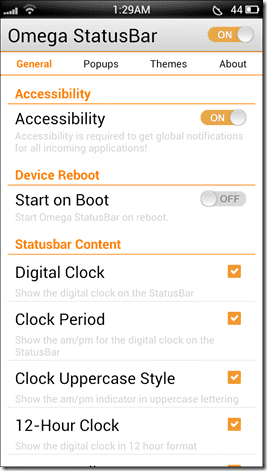 Omega Status Bar 5
