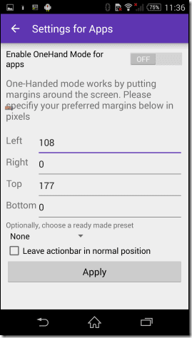 One Handed Operation On Android 2