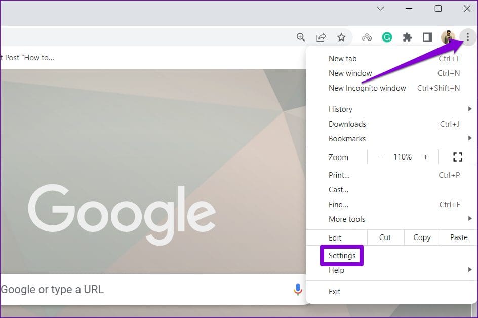 Open Chrome Settings