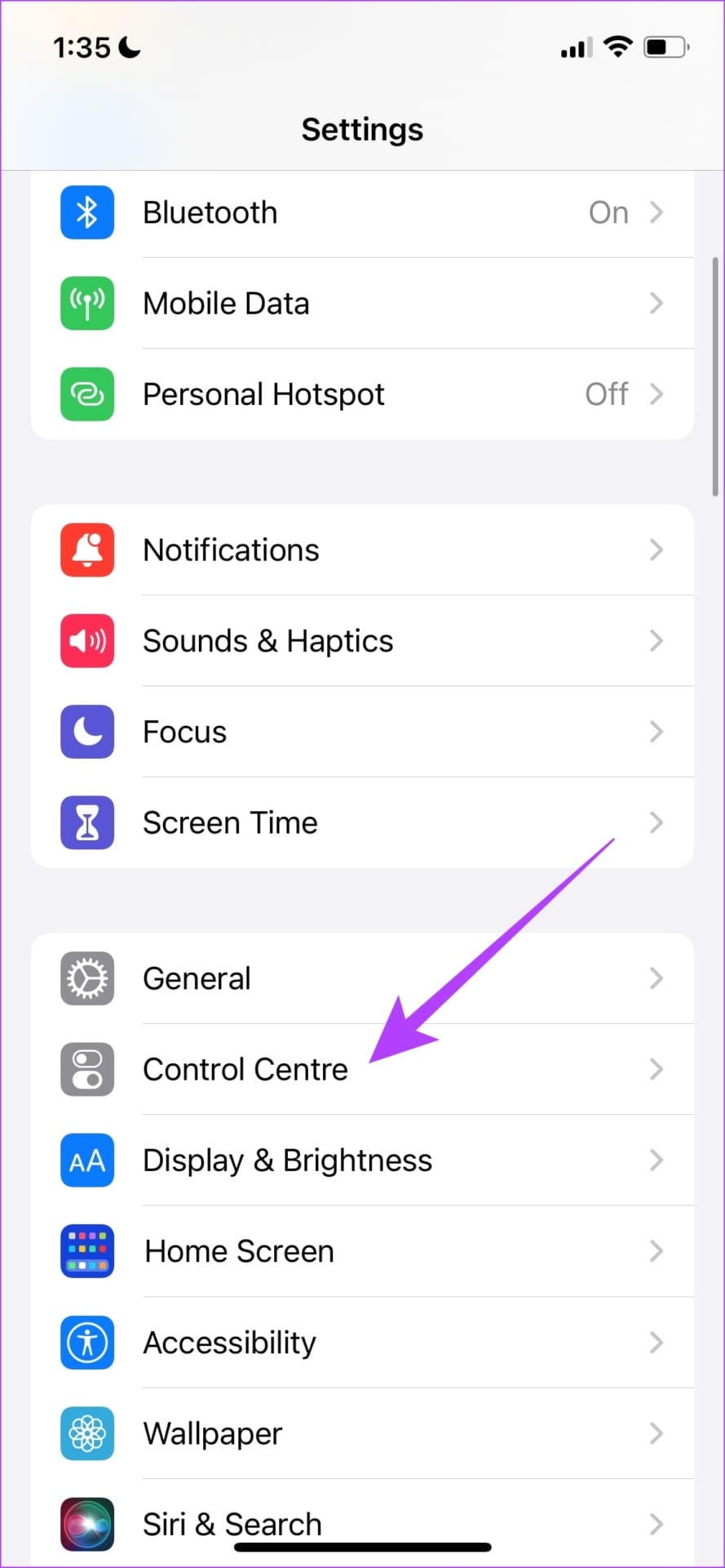 Open Control Center